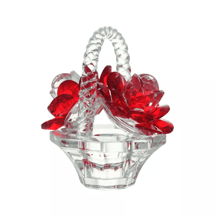 Crystal Rose Basket Crystal Figurine - Lumina Luxe - Fine Crystal - Coastal Charm Creators