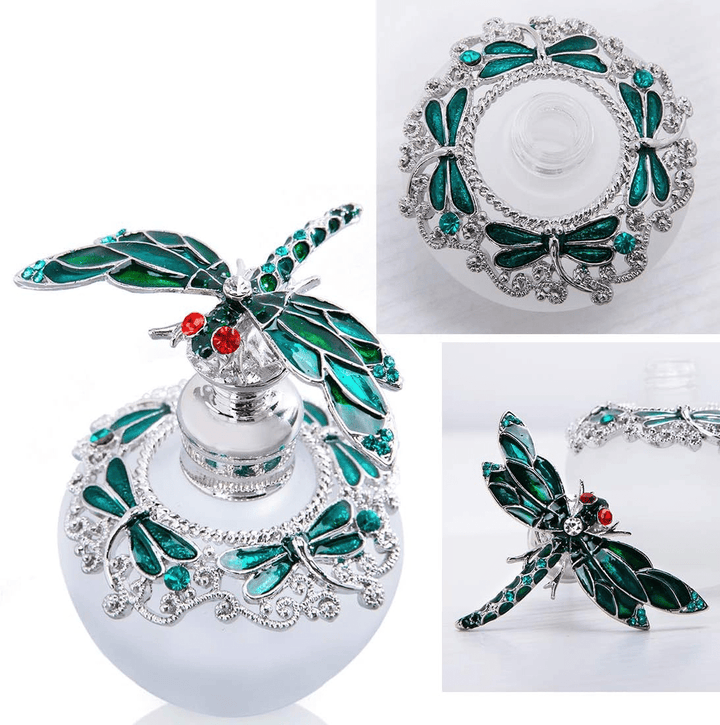 Emerald Dragonfly Perfume Bottle - Lumina Luxe - Perfume Bottle - Coastal Charm Creators