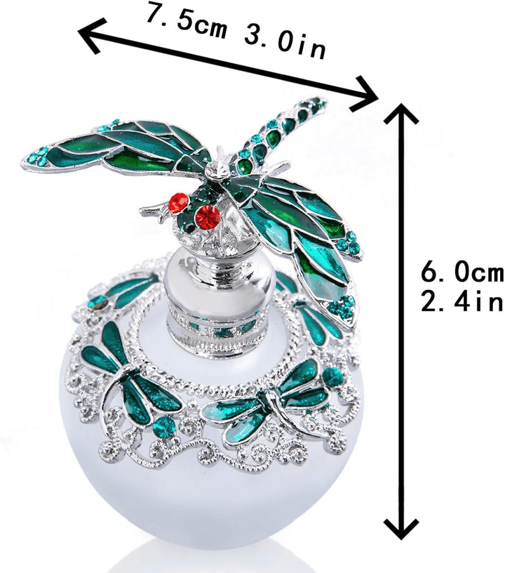 Emerald Dragonfly Perfume Bottle - Lumina Luxe - Perfume Bottle - Coastal Charm Creators