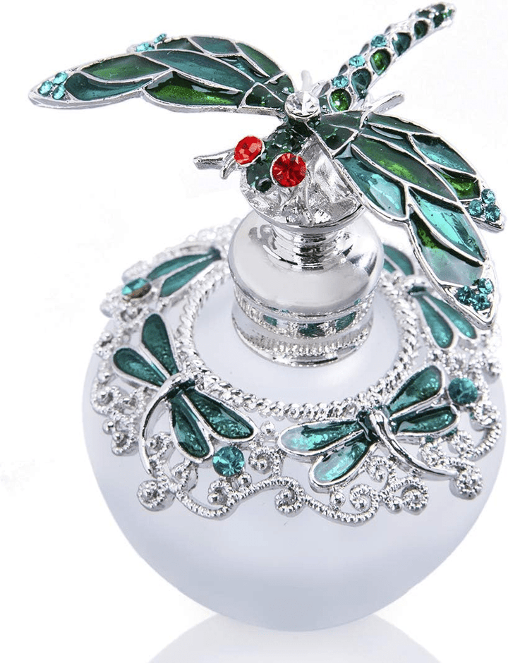 Emerald Dragonfly Perfume Bottle - Lumina Luxe - Perfume Bottle - Coastal Charm Creators