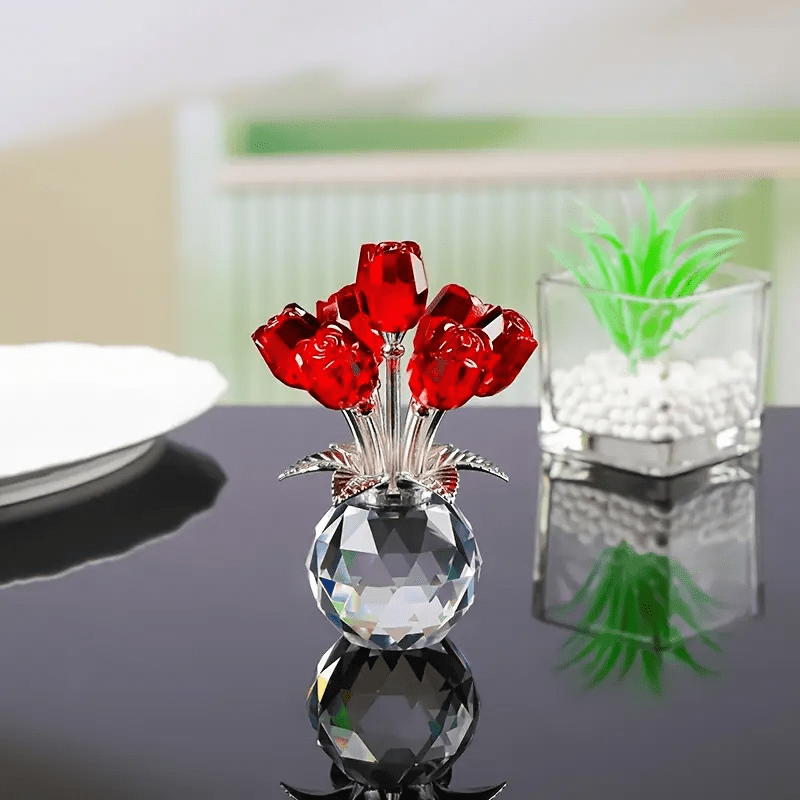 Eternal Crystal Roses Crystal Figurine - Lumina Luxe - Fine Crystal - Coastal Charm Creators