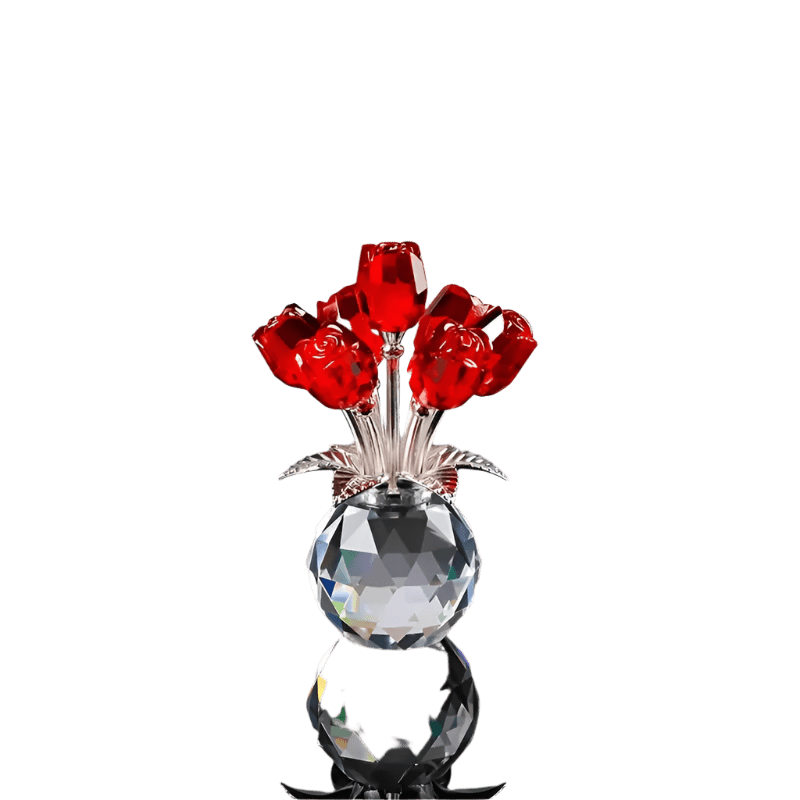 Eternal Crystal Roses Crystal Figurine - Lumina Luxe - Fine Crystal - Coastal Charm Creators