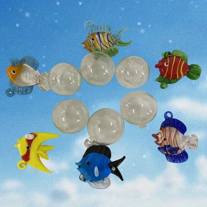 Fishy Fishes Glass Art - Lumina Luxe - Handblown Glass - Coastal Charm Creators