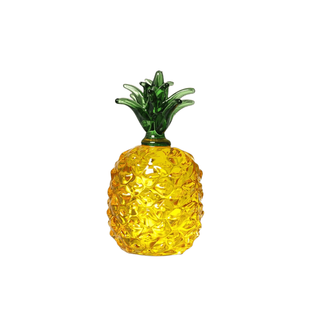 Golden Pineapple Glow Glass Art - Lumina Luxe - Handblown Glass - Coastal Charm Creators