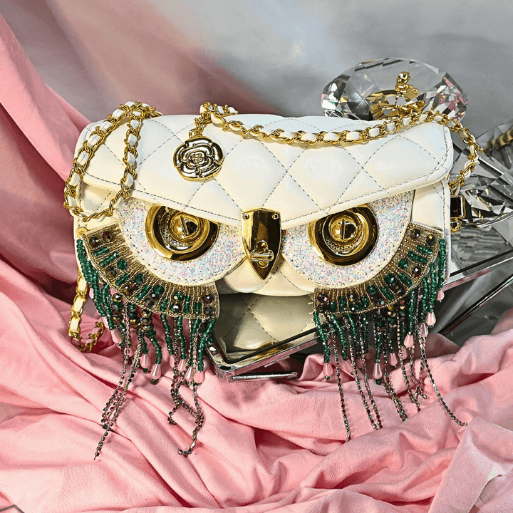 Insomniac Snow Owl Evening Bag - Lumina Luxe - Handbag - Coastal Charm Creators