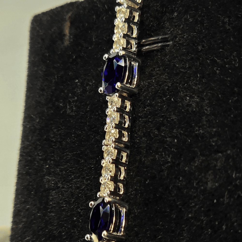 Midnight Sapphire Elegance Bracelet - Silver Signature - Bracelet - Coastal Charm Creators