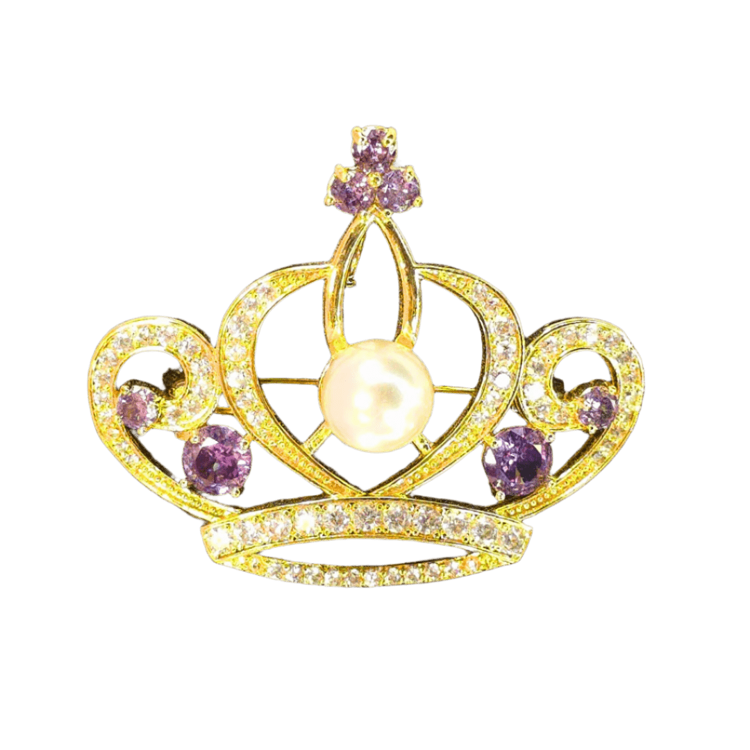 A Royal Touch Brooch - Crown & Opal - Brooches - Coastal Charm Creators