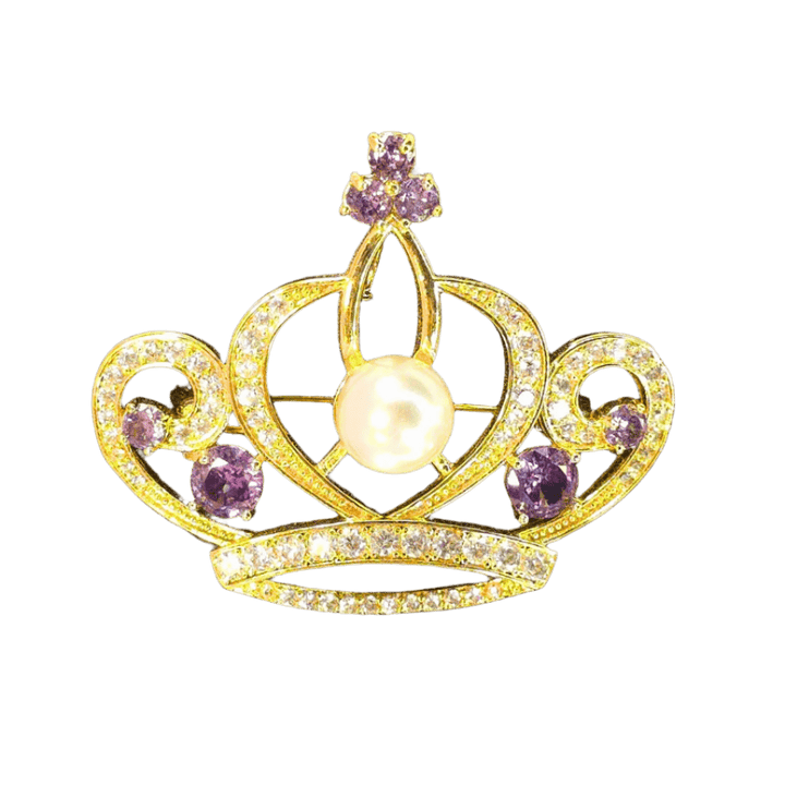 A Royal Touch Brooch - Crown & Opal - Brooches - Coastal Charm Creators