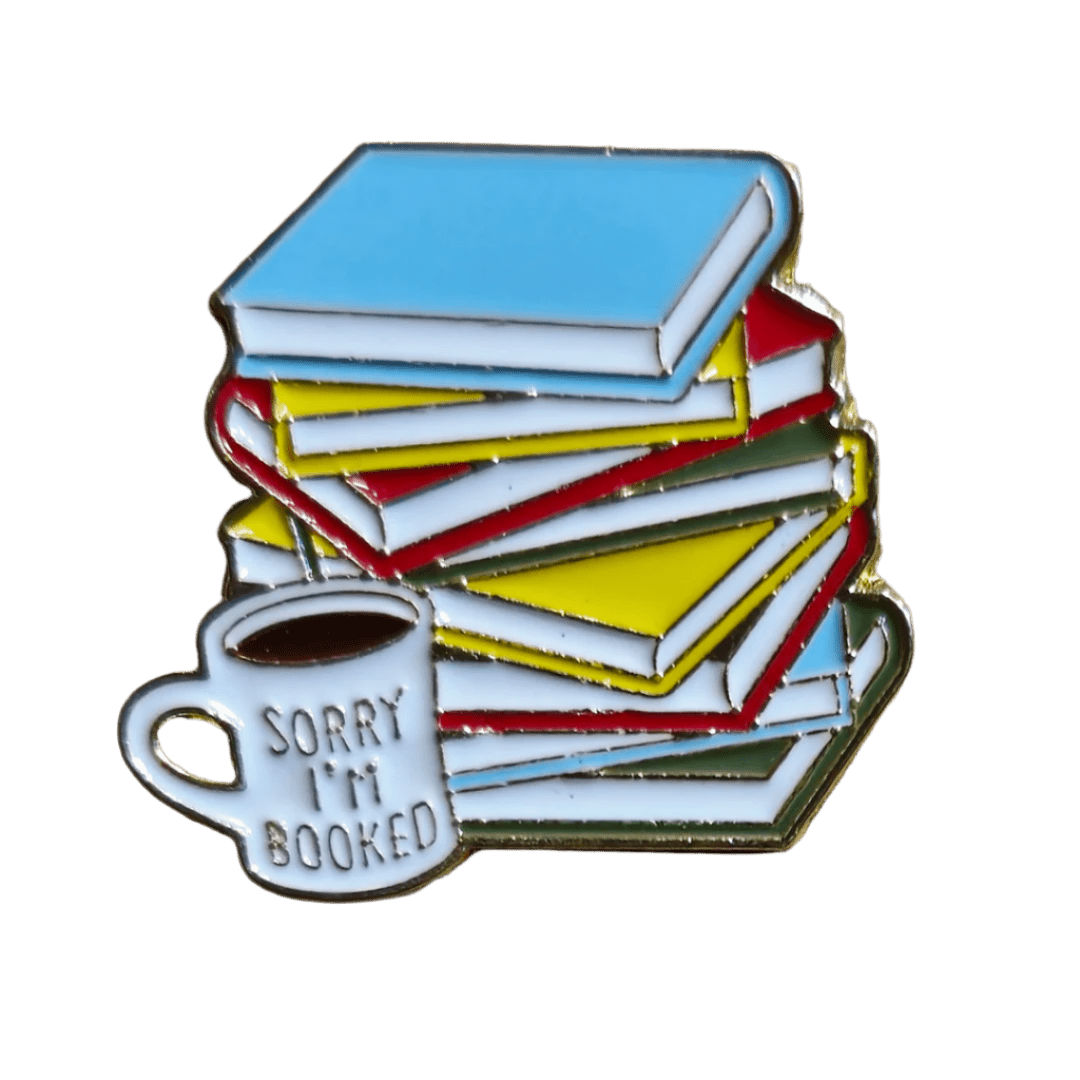 Books and Coffee Pin - Glitz & Gleam - Brooches - Coastal Charm Creators