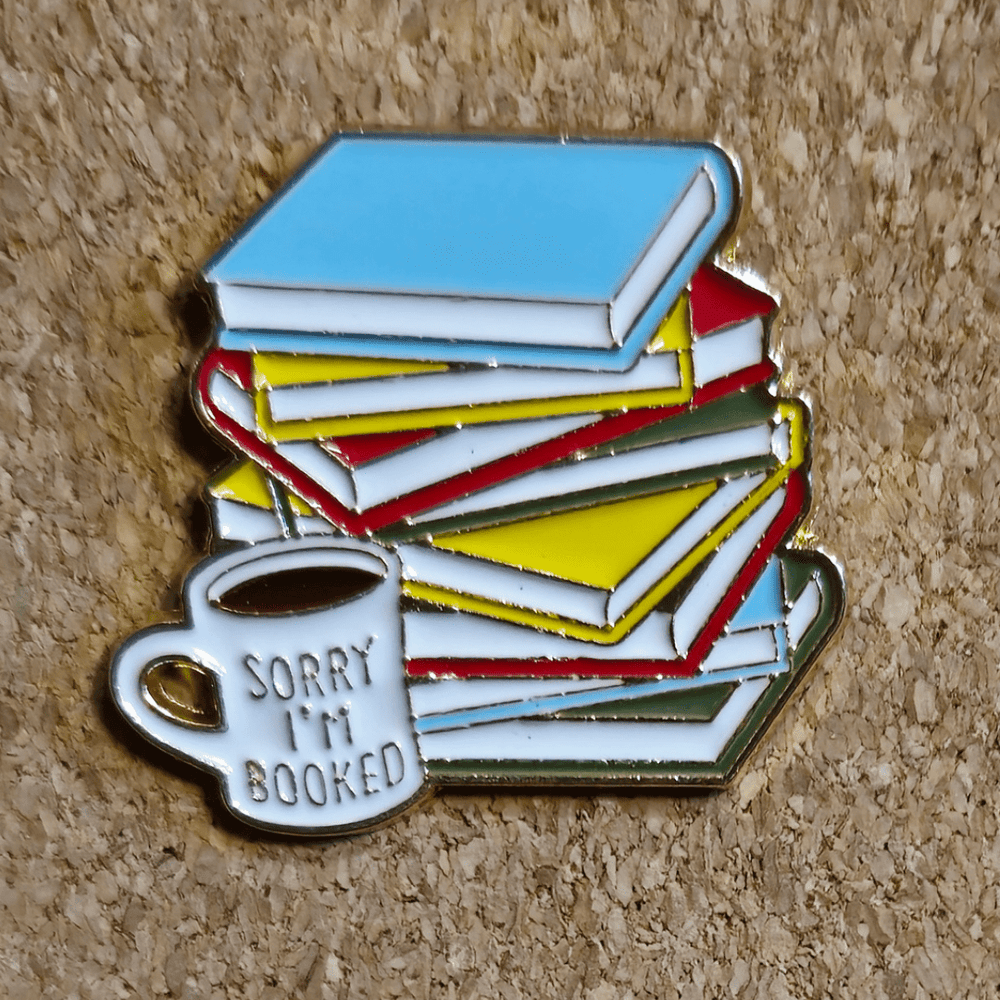 Books and Coffee Pin - Glitz & Gleam - Brooches - Coastal Charm Creators