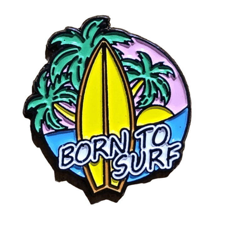 Born to Surf Vapor Wave Pin - Glitz & Gleam - Brooches - Coastal Charm Creators