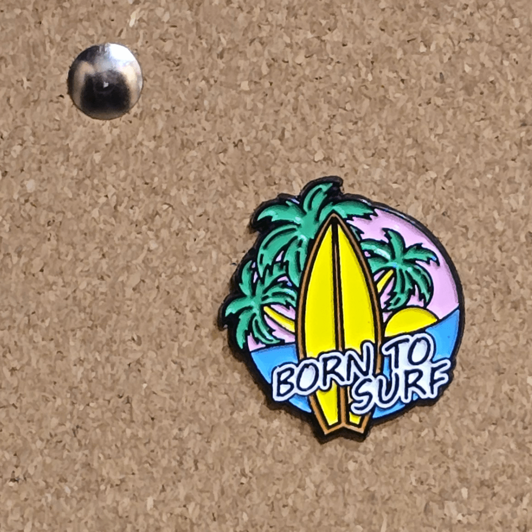 Born to Surf Vapor Wave Pin - Glitz & Gleam - Brooches - Coastal Charm Creators