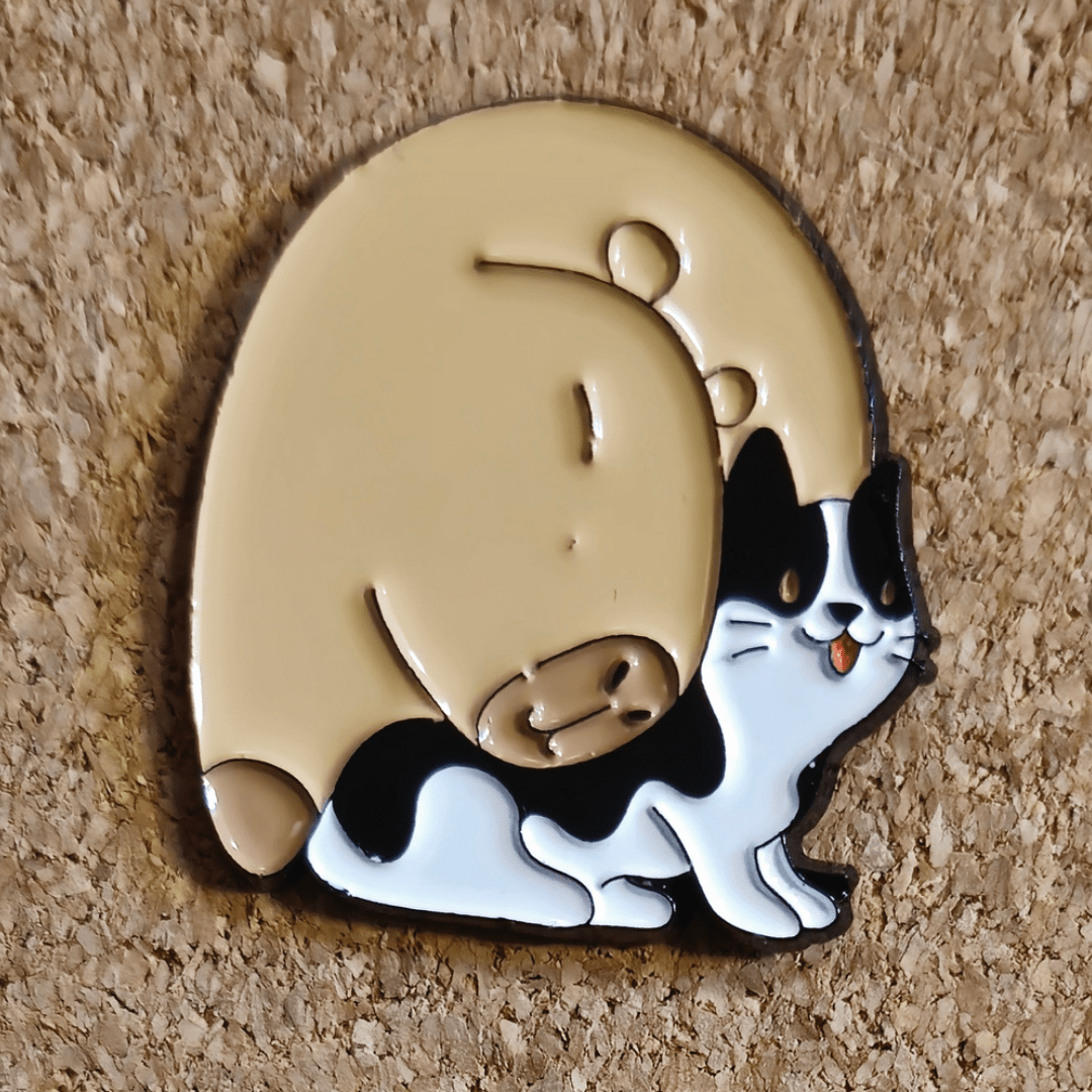 Capy Cat Love Pin - Glitz & Gleam - Brooches - Coastal Charm Creators