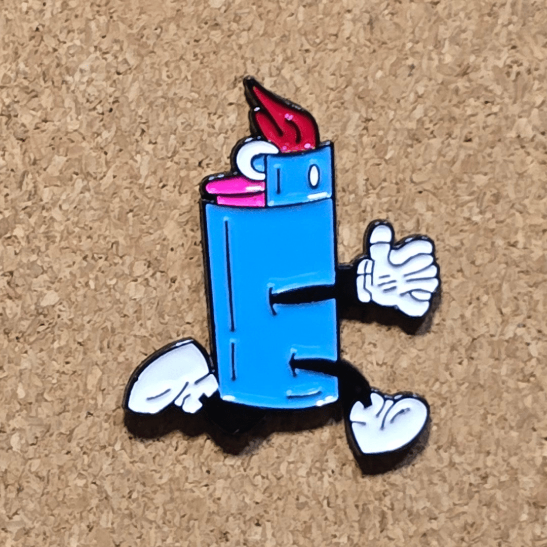 Cartoon BIC Lighter Running Pin - Glitz & Gleam - Brooches - Coastal Charm Creators