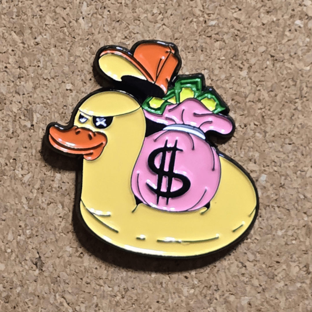 Cartoon Gangster Duckie Float Pin - Glitz & Gleam - Brooches - Coastal Charm Creators