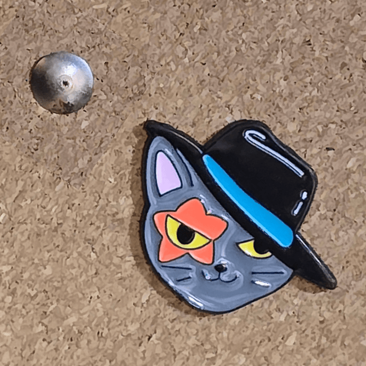 Cat Bowie in a Fedora Pin - Glitz & Gleam - Brooches - Coastal Charm Creators