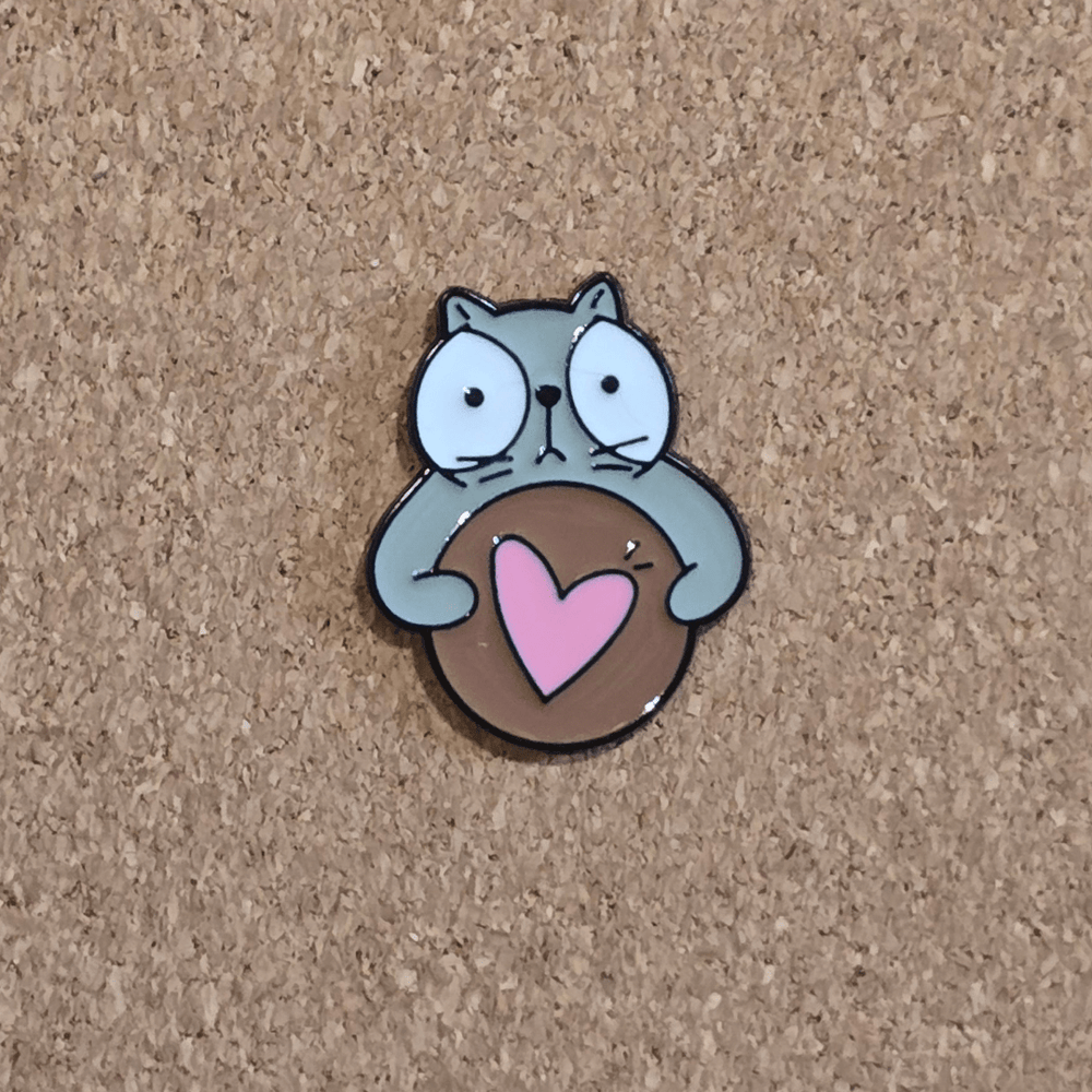 Cat Holding a Heart Cookie Pin - Glitz & Gleam - Brooches - Coastal Charm Creators