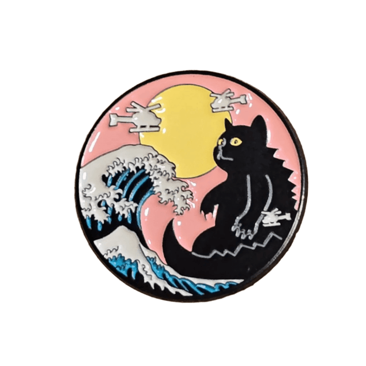 Catzilla Vapor Wave Pin - Glitz & Gleam - Brooches - Coastal Charm Creators