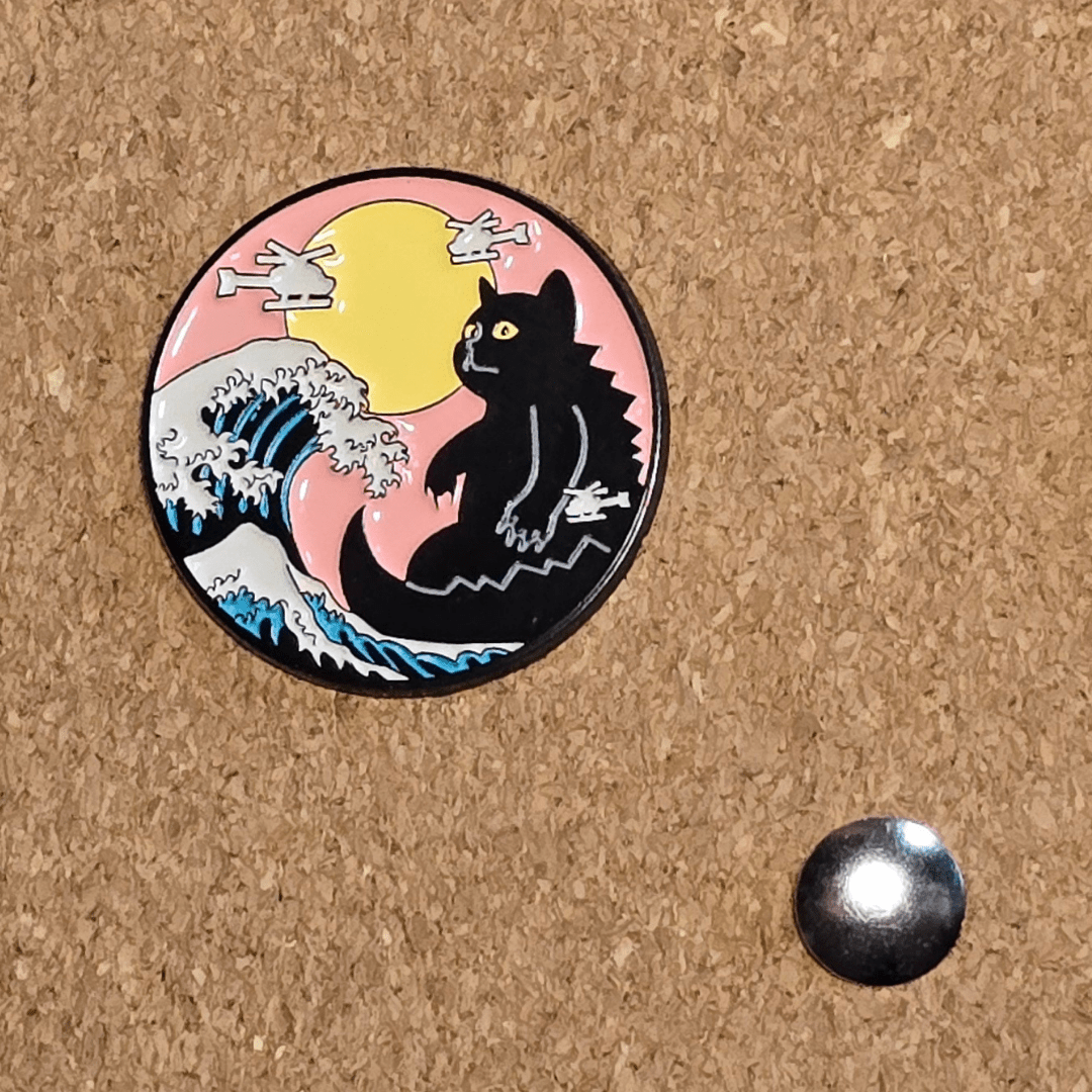 Catzilla Vapor Wave Pin - Glitz & Gleam - Brooches - Coastal Charm Creators