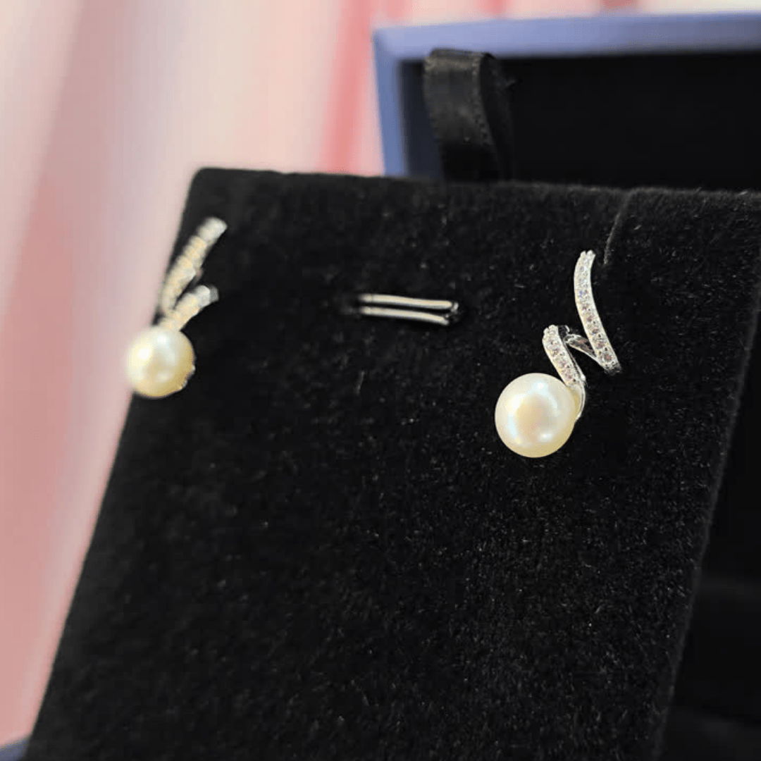 Celestial Pearl Spiral Earrings - The Pearls - Earrings - Coastal Charm Creators