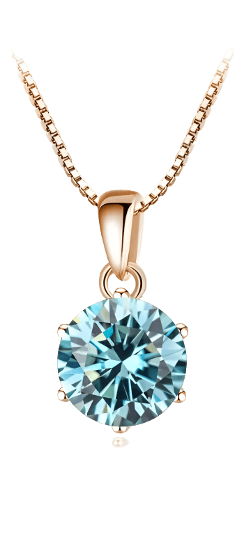 Classic Moissanite Solitaire Pendant Necklace - Diamond Dew - Necklace - Coastal Charm Creators