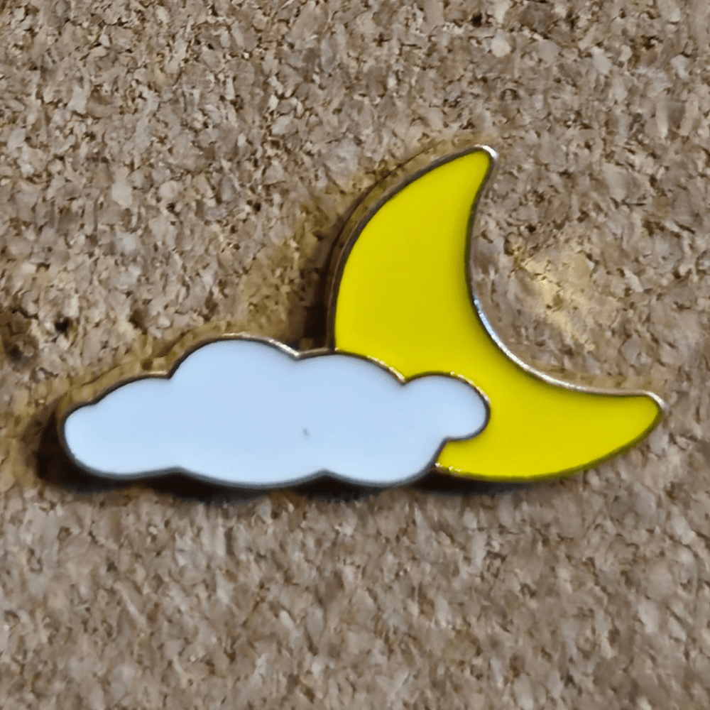 Cloudy Moon Pin - Glitz & Gleam - Brooches - Coastal Charm Creators