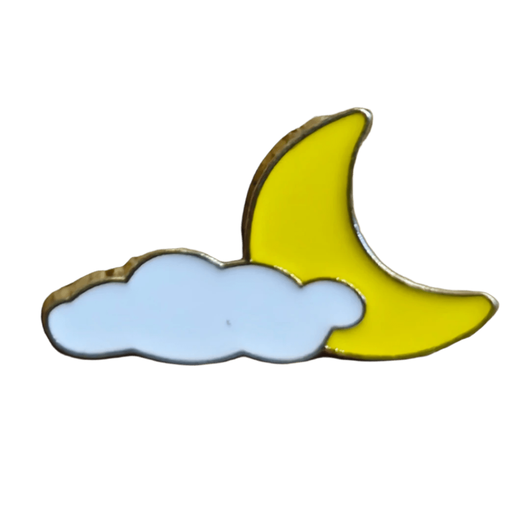 Cloudy Moon Pin - Glitz & Gleam - Brooches - Coastal Charm Creators