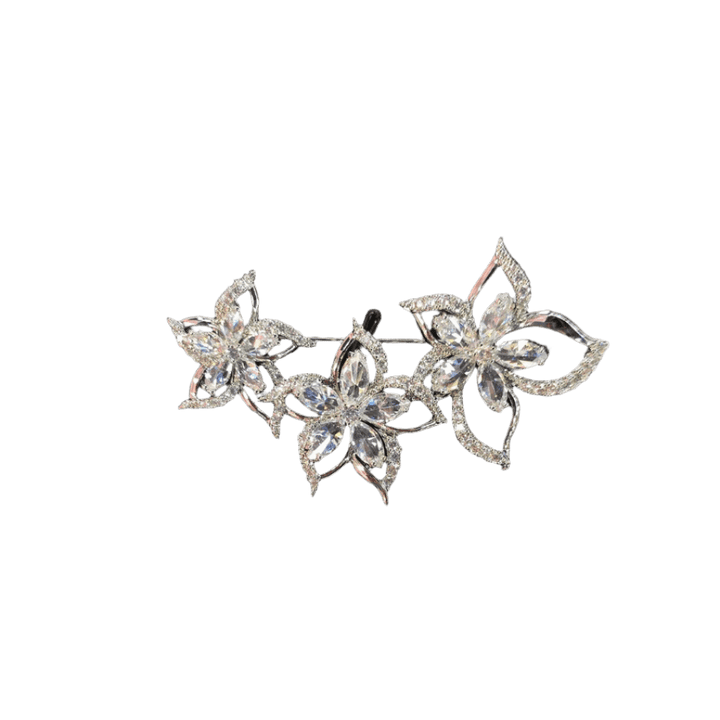 Crystal Bloom Cascade Brooch - Crown & Opal - Brooches - Coastal Charm Creators