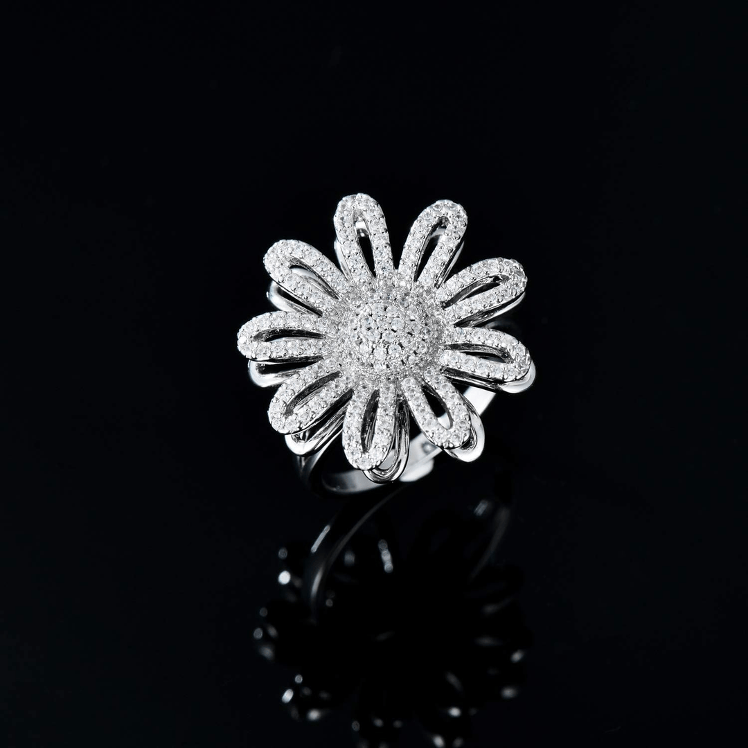 Dancing Daisy Fidget Ring - Silver Signature - Ring - Coastal Charm Creators