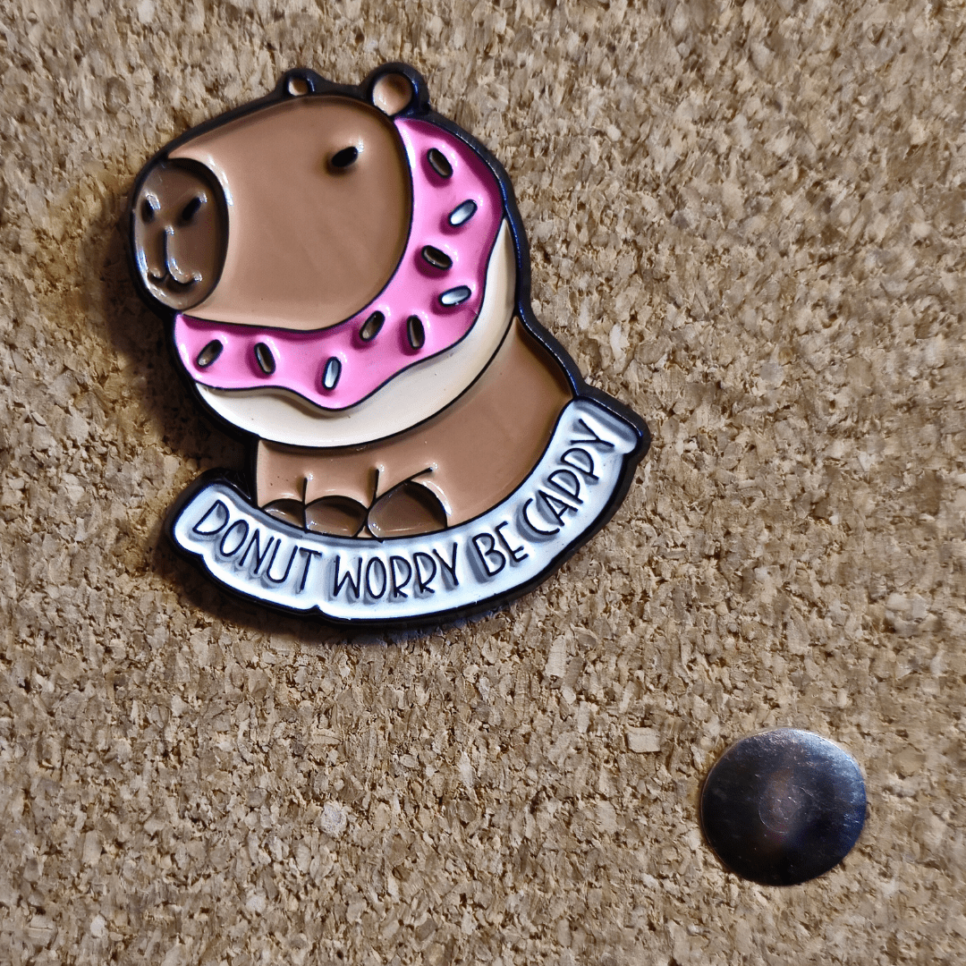 Donut Worry Be Cappy Pin - Glitz & Gleam - Brooches - Coastal Charm Creators