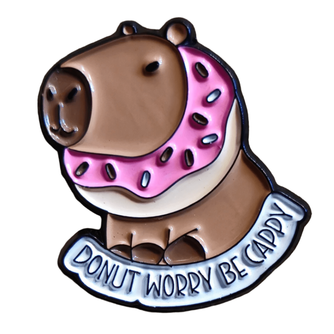 Donut Worry Be Cappy Pin - Glitz & Gleam - Brooches - Coastal Charm Creators