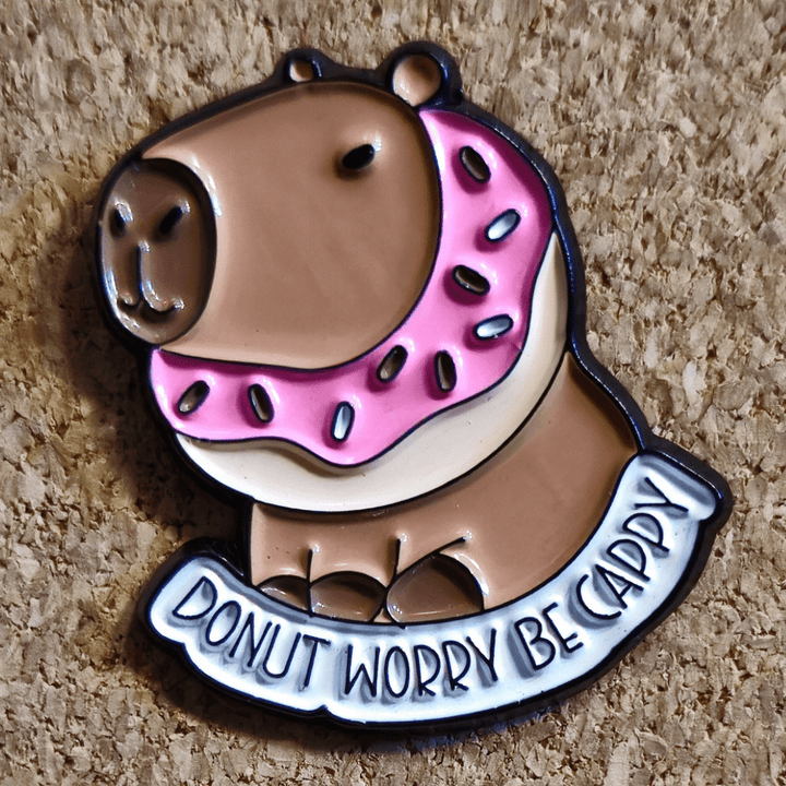 Donut Worry Be Cappy Pin - Glitz & Gleam - Brooches - Coastal Charm Creators