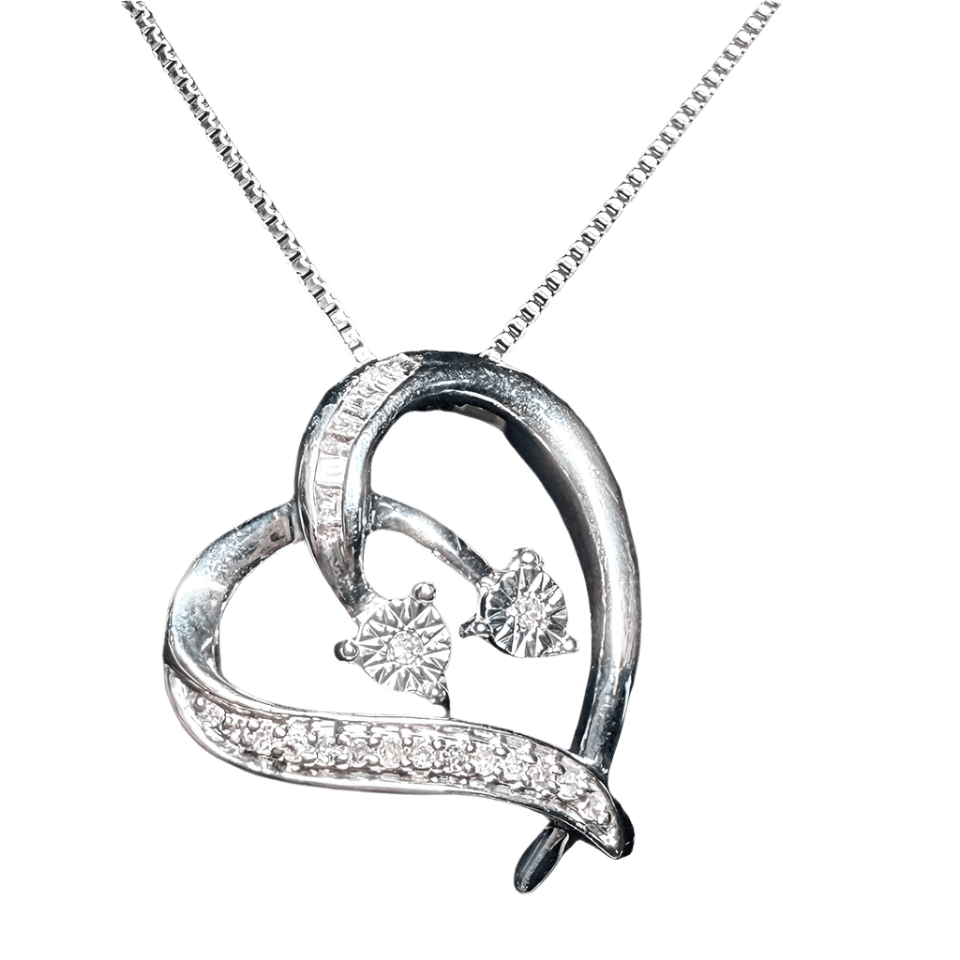 Double Heart of Diamonds - Diamond Dew - Necklace - Coastal Charm Creators