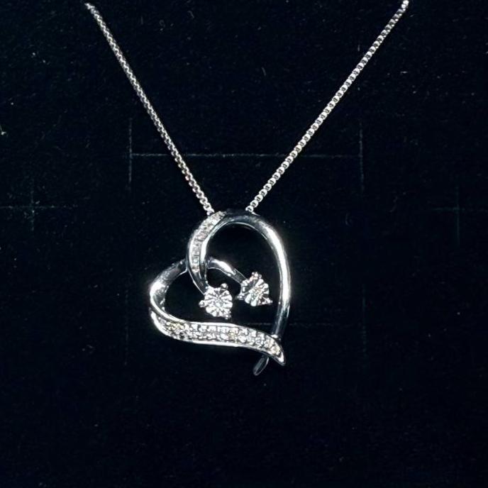 Double Heart of Diamonds - Diamond Dew - Necklace - Coastal Charm Creators