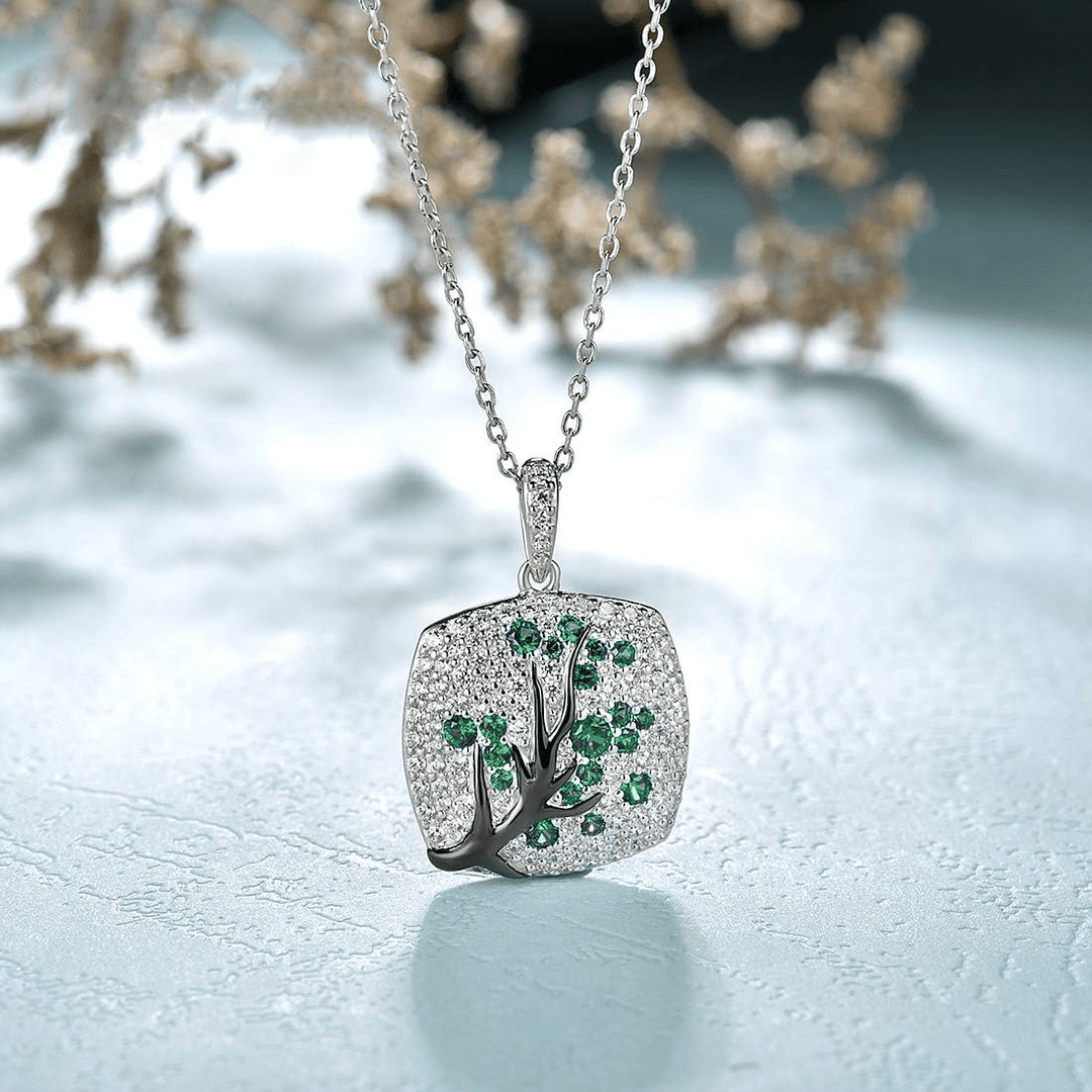 Emerald Enchanted Tree of Life Pendant Necklace - Crown & Opal - Necklace - Coastal Charm Creators