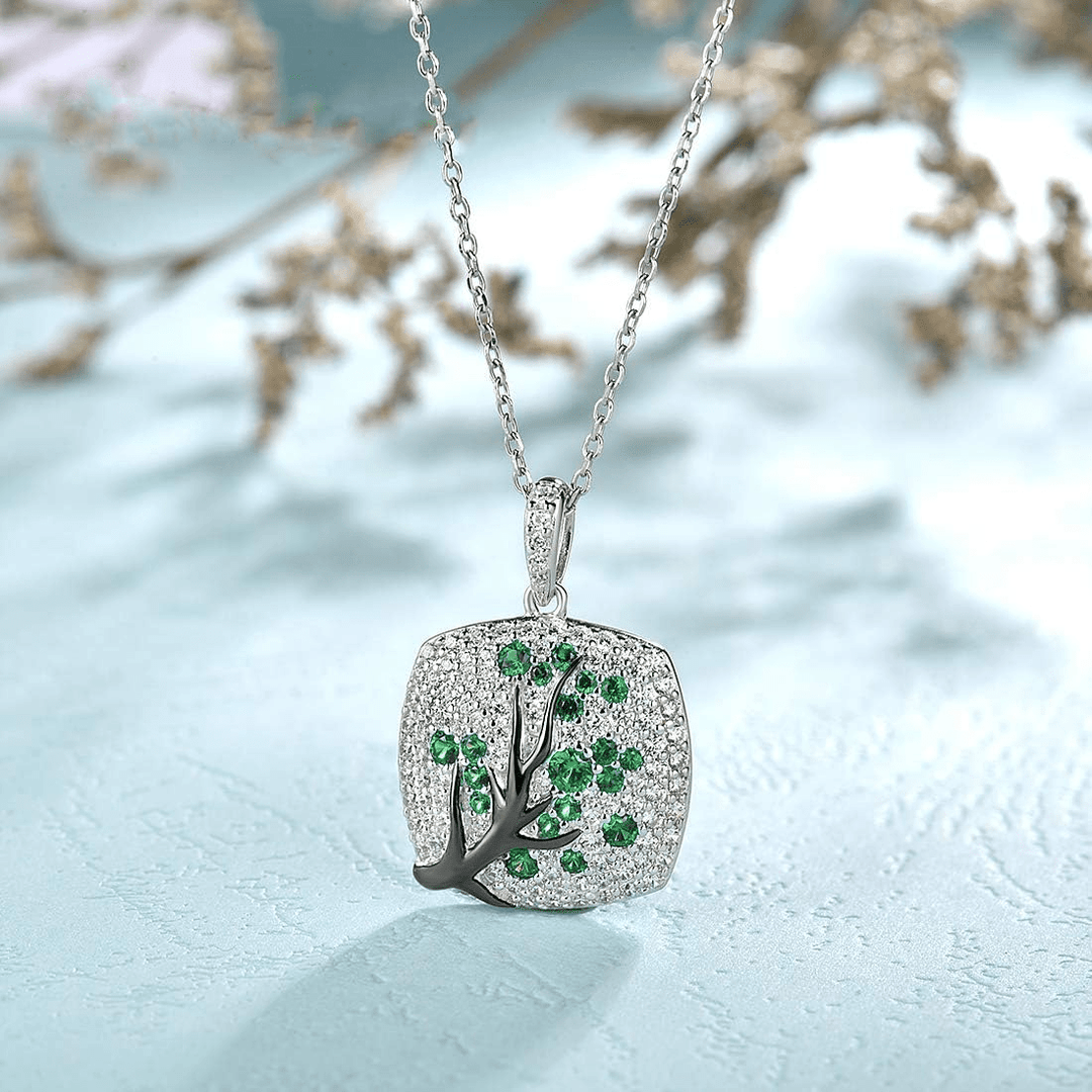 Emerald Enchanted Tree of Life Pendant Necklace - Crown & Opal - Necklace - Coastal Charm Creators