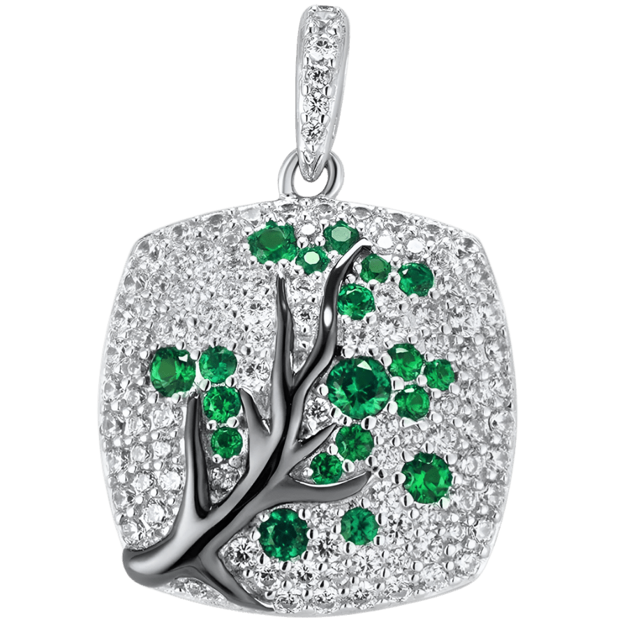 Emerald Enchanted Tree of Life Pendant Necklace - Crown & Opal - Necklace - Coastal Charm Creators