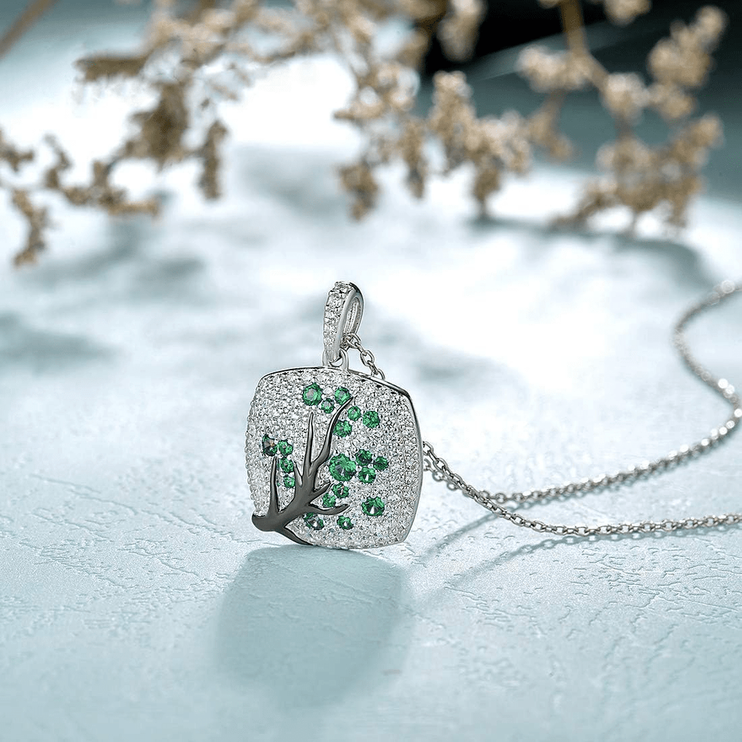 Emerald Enchanted Tree of Life Pendant Necklace - Crown & Opal - Necklace - Coastal Charm Creators