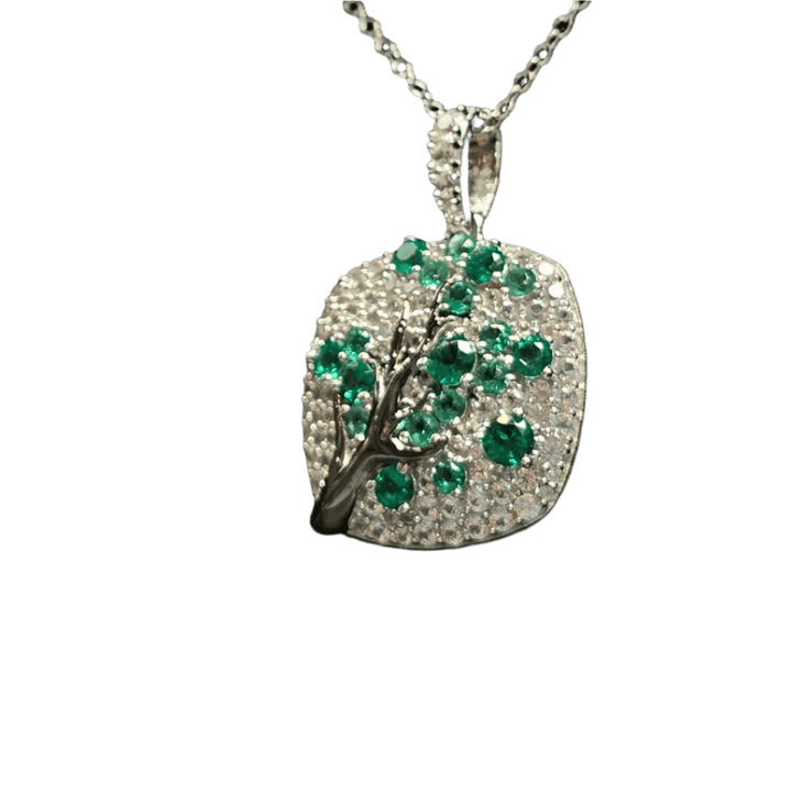 Emerald Enchanted Tree of Life Pendant Necklace - Crown & Opal - Necklace - Coastal Charm Creators