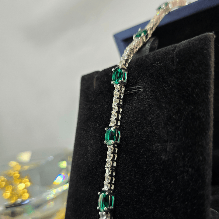 Emerald Enchantment Tennis Bracelet - Silver Signature - Bracelet - Coastal Charm Creators