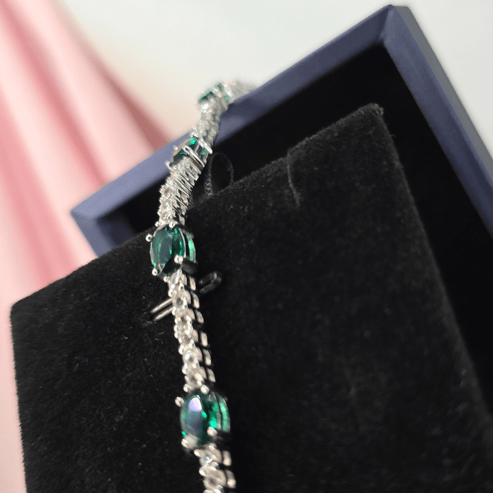 Emerald Enchantment Tennis Bracelet - Silver Signature - Bracelet - Coastal Charm Creators