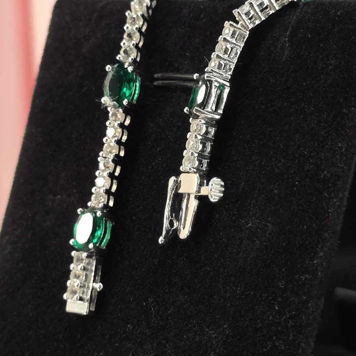 Emerald Enchantment Tennis Bracelet - Silver Signature - Bracelet - Coastal Charm Creators