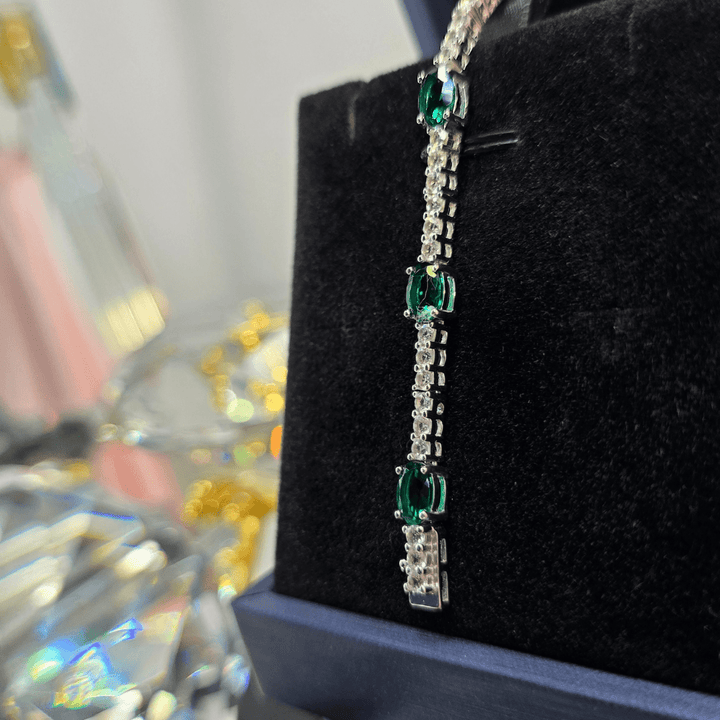 Emerald Enchantment Tennis Bracelet - Silver Signature - Bracelet - Coastal Charm Creators