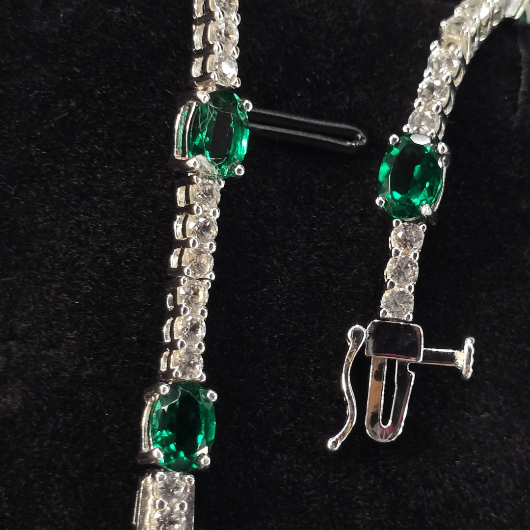 Emerald Enchantment Tennis Bracelet - Silver Signature - Bracelet - Coastal Charm Creators