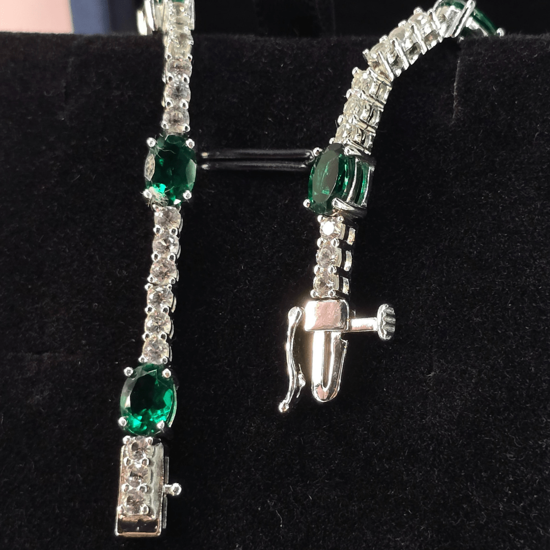 Emerald Enchantment Tennis Bracelet - Silver Signature - Bracelet - Coastal Charm Creators