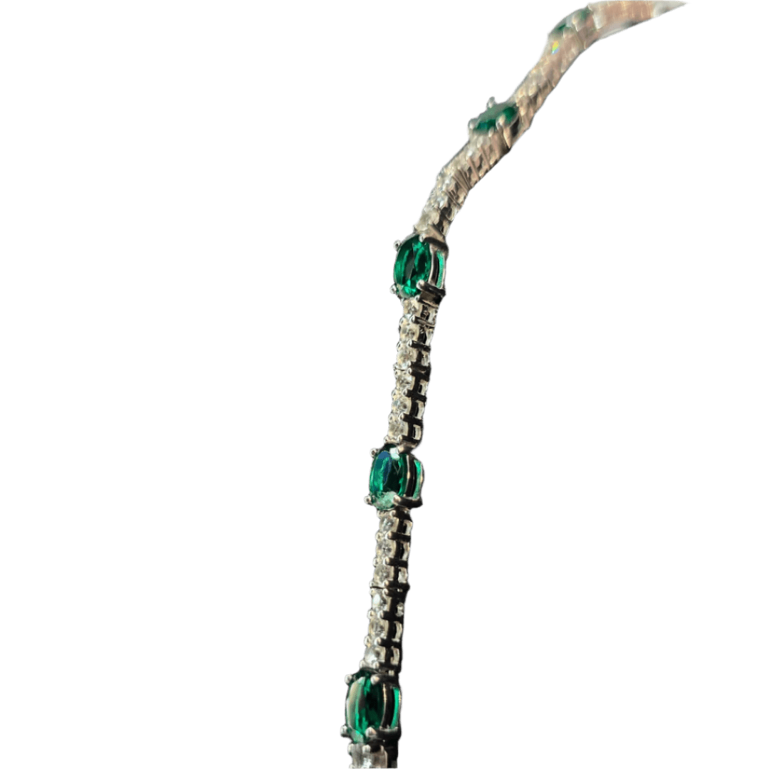 Emerald Enchantment Tennis Bracelet - Silver Signature - Bracelet - Coastal Charm Creators