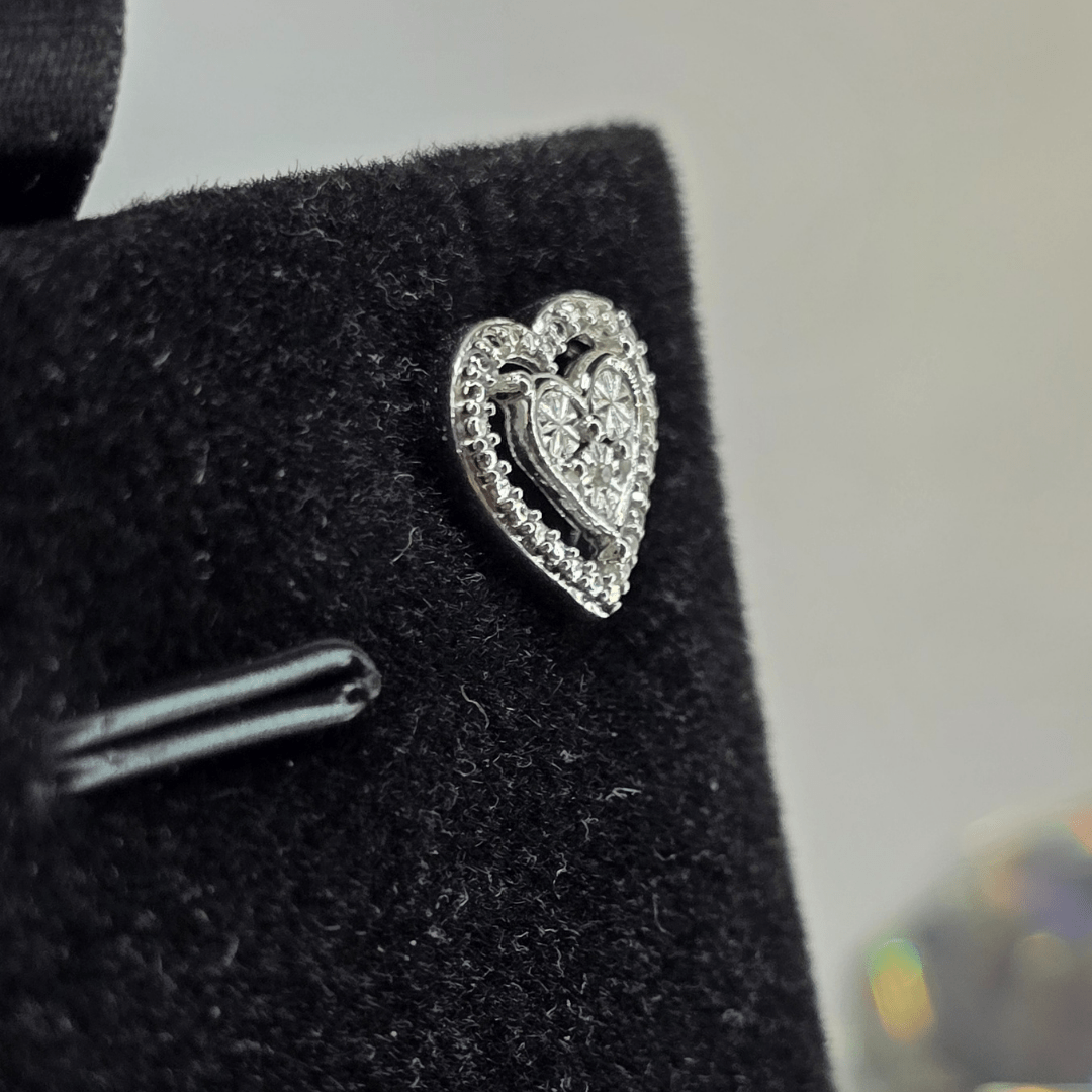 Enchanted Heart Stud Earrings - Diamond Dew - Earrings - Coastal Charm Creators