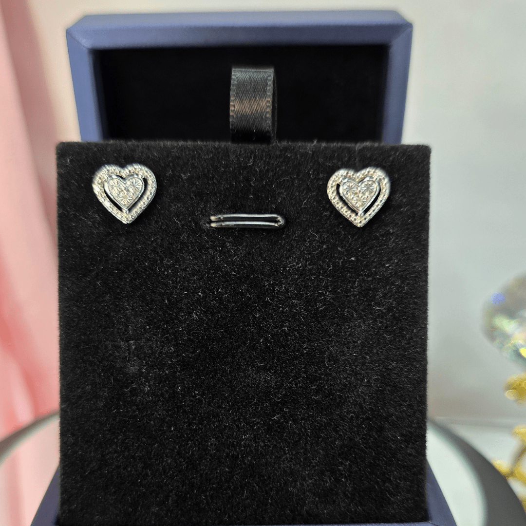 Enchanted Heart Stud Earrings - Diamond Dew - Earrings - Coastal Charm Creators