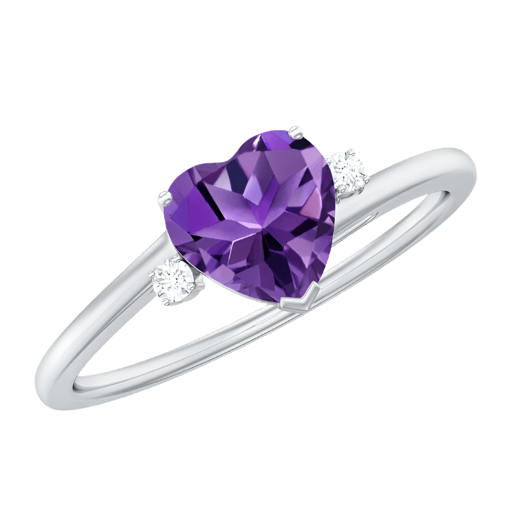 Enchanting Amethyst Heart Ring - Crown & Opal - Ring - Coastal Charm Creators