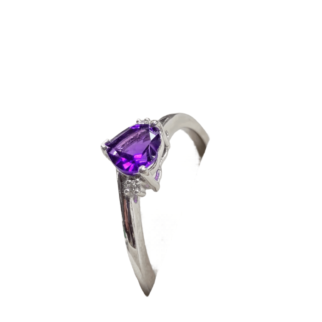 Enchanting Amethyst Heart Ring - Crown & Opal - Ring - Coastal Charm Creators